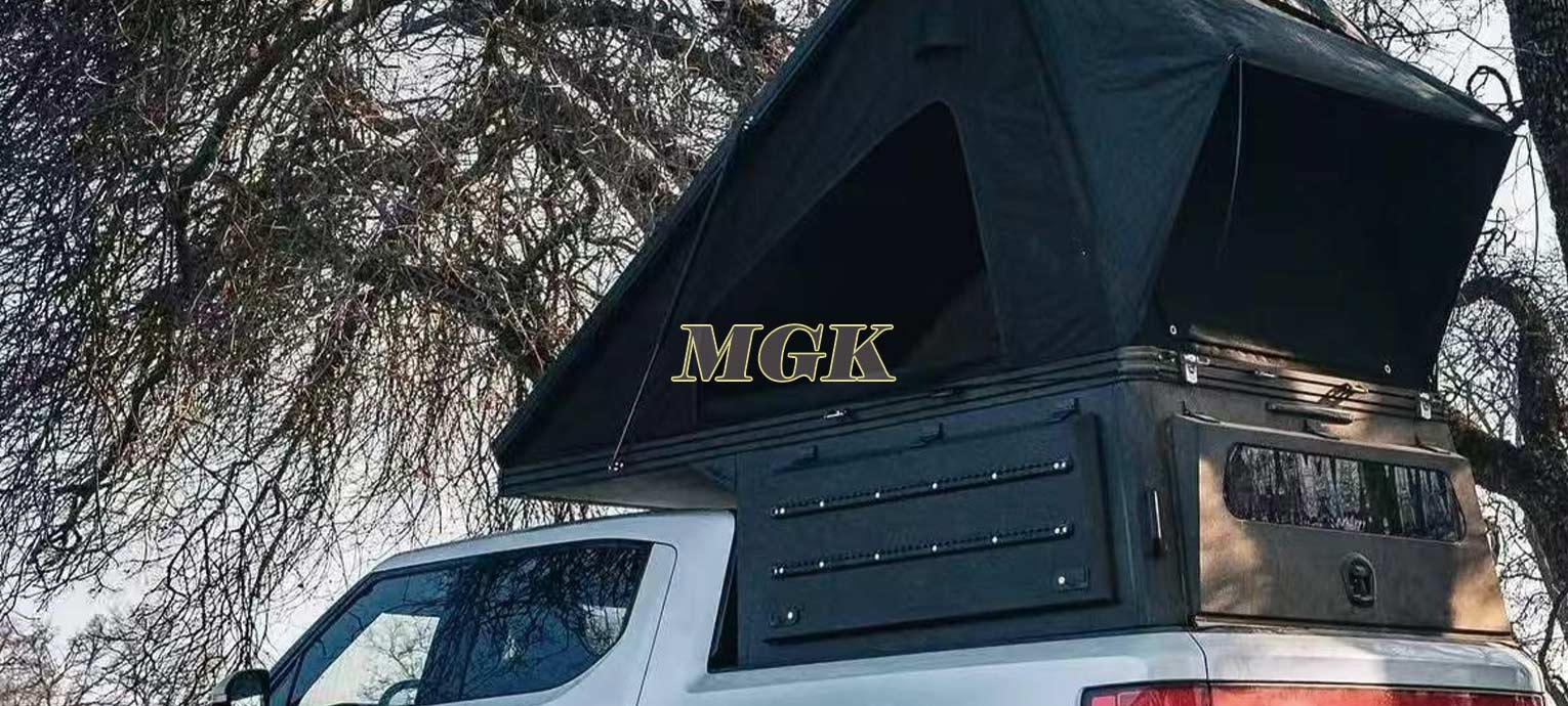 Aluminum pickup truck canopy with tent